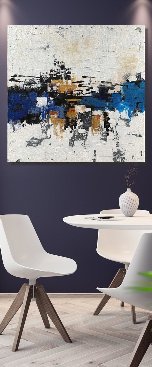 The Adventure - TEXTURED ABSTRACT ART – MODERN LANDSCAPE PAINTING. READY TO HANG! by Julijana Ravbar