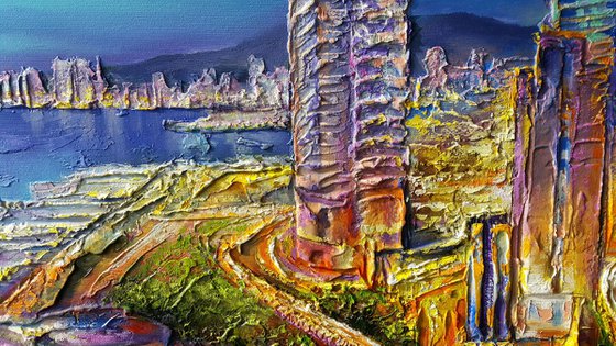 Hong Kong - original impasto large painting cityscape