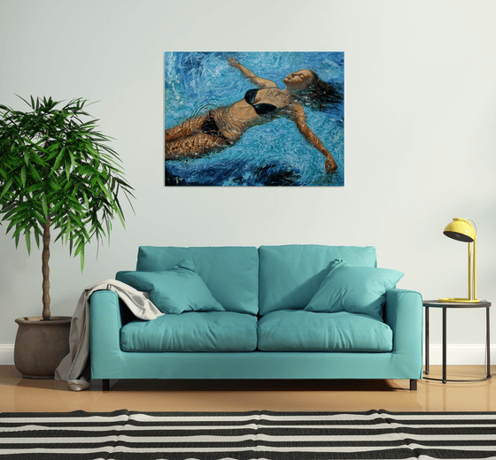 Girl swimming65(48x36 in)