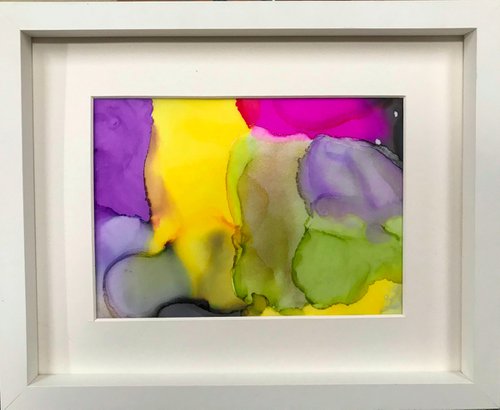 Abstract 'Mellow Yellow I' Framed by Maxine Anne  Martin