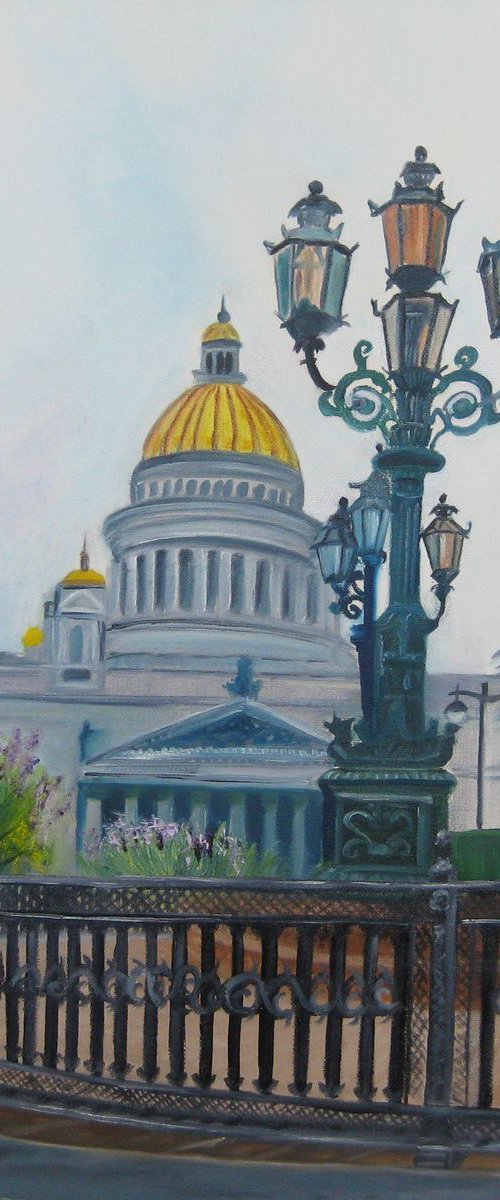 St.Isaac's Cathedral. Saint-Petersburg. Original Oil Painting on Canvas. 20" x 20". by Alexandra Tomorskaya/Caramel Art Gallery
