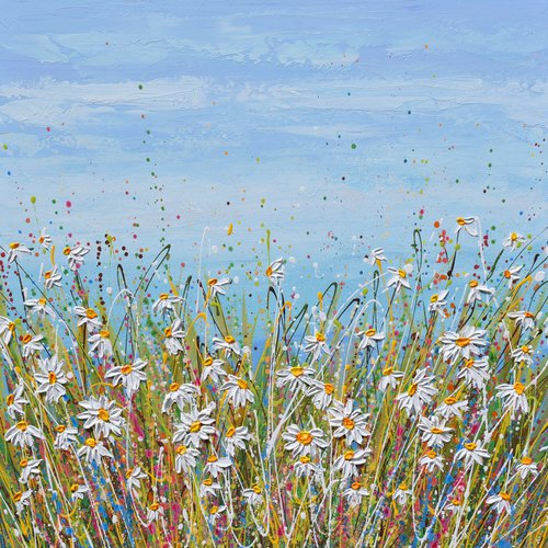 White Daisy Field by Olga Tkachyk
