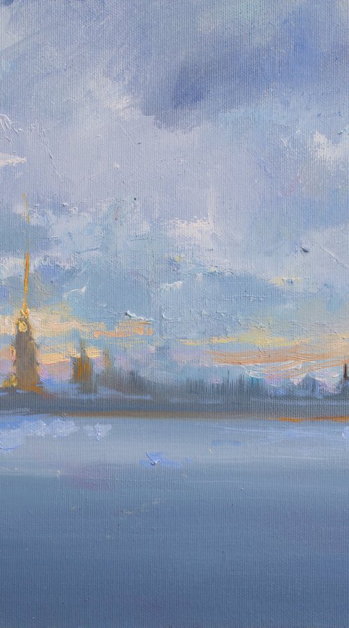 City by the river by Olha Laptieva