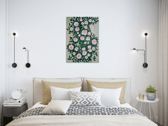 Pierre de Ronsard blooming roses bush