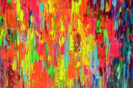 Gypsy Girl Dancing in the Night VII - 150x60x2 cm - Big Painting XXXL - Large Abstract, Supersized Painting - Ready to Hang, Hotel Wall Decor