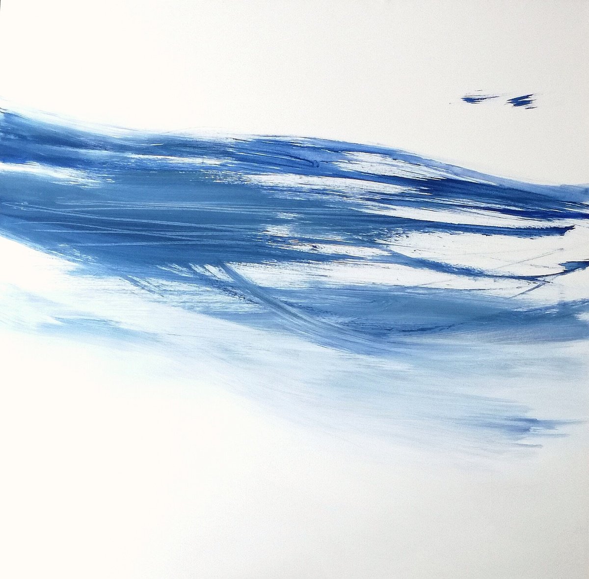 Expressive Abstract Acrylic Painting By Monica Sarandrea, 35 X 35", Into The Flow, Original Artwork