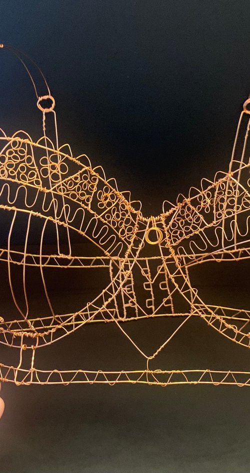 Copper Bra Wire Sculpture by Jane Tilley
