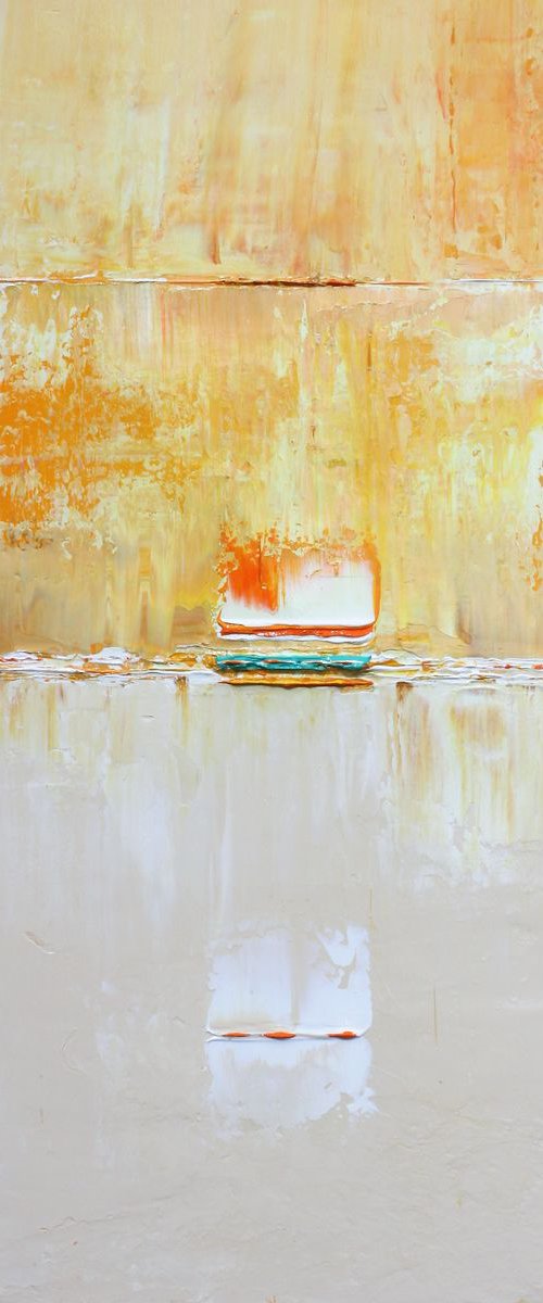 Abstract Orange Yellow Cream Panel by Robert Lynn