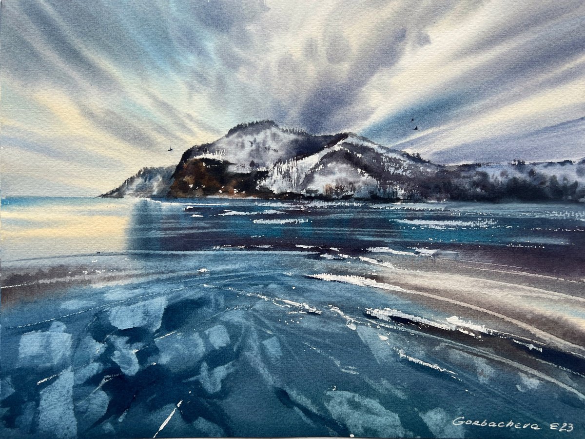 Impressionistic Watercolour , Lake Baikal #7 By Eugenia Gorbacheva, 12 X 9, Artwork For Sale On Artfinder