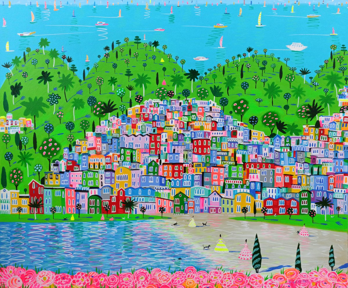 Impressionistic Landscape Acrylic Painting By Katrina Avotina, 47 X 39", Go Out & Live It, Original Artwork