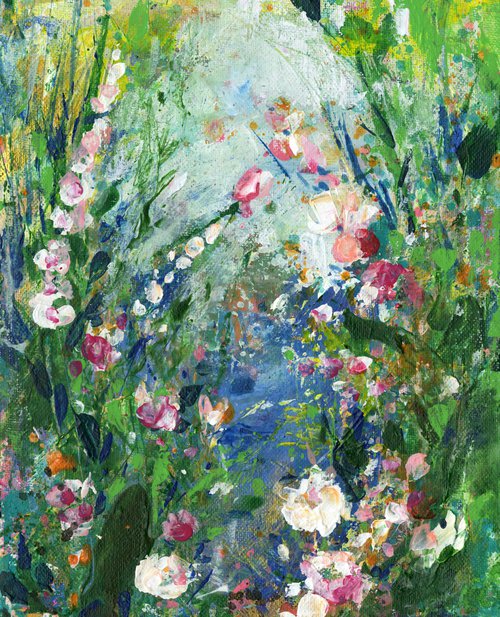 Garden Of Enchantment 9 - Floral Landscape Painting by Kathy Morton Stanion by Kathy Morton Stanion