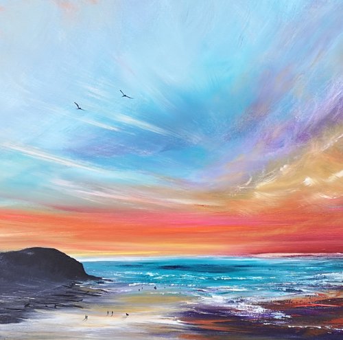 Summer Rhythms - seascape, emotional, panoramic by Mel Graham