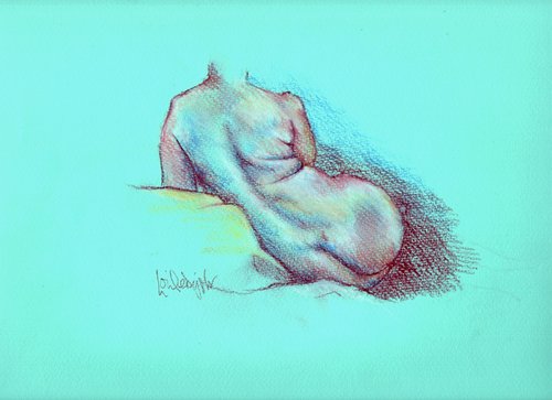 Nude - leaning by Louise Diggle