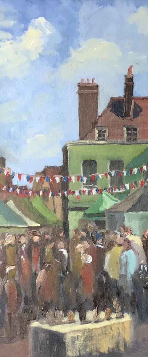 ‘Le Weekend’ fun day at Sandwich, an original oil painting. by Julian Lovegrove Art