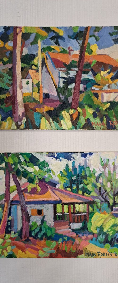 Set of two paintings 3 by Maja Đokić Mihajlović