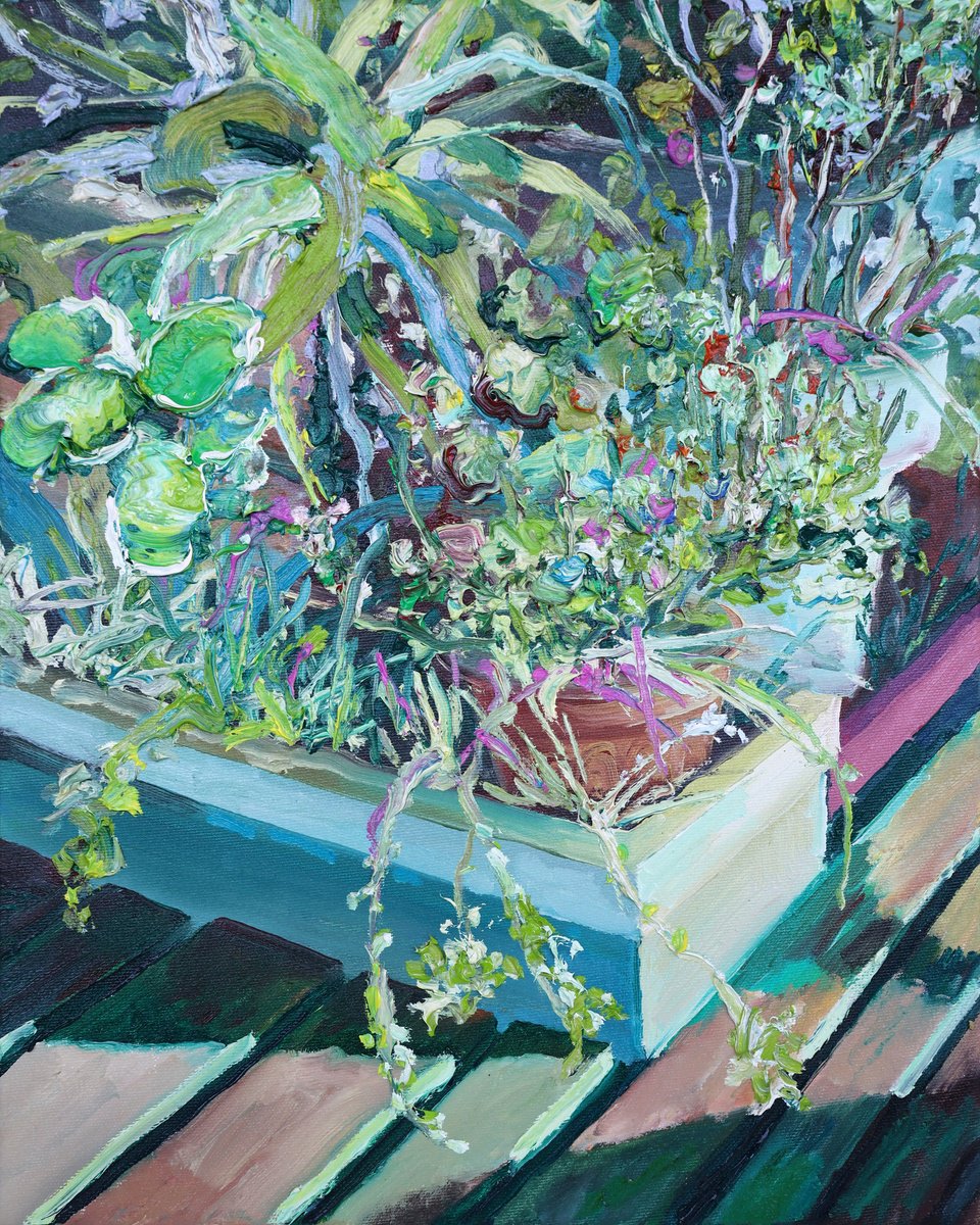 Impressionistic Botanical Oil Painting By Dominic Virtosu, 16 X 20, Sunlight, Original Artwork