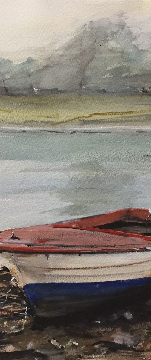Red old boat by Tihomir Cirkvencic