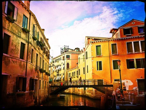 Venice in Italy - 60x80x4cm print on canvas 02468m1 READY to HANG by Kuebler
