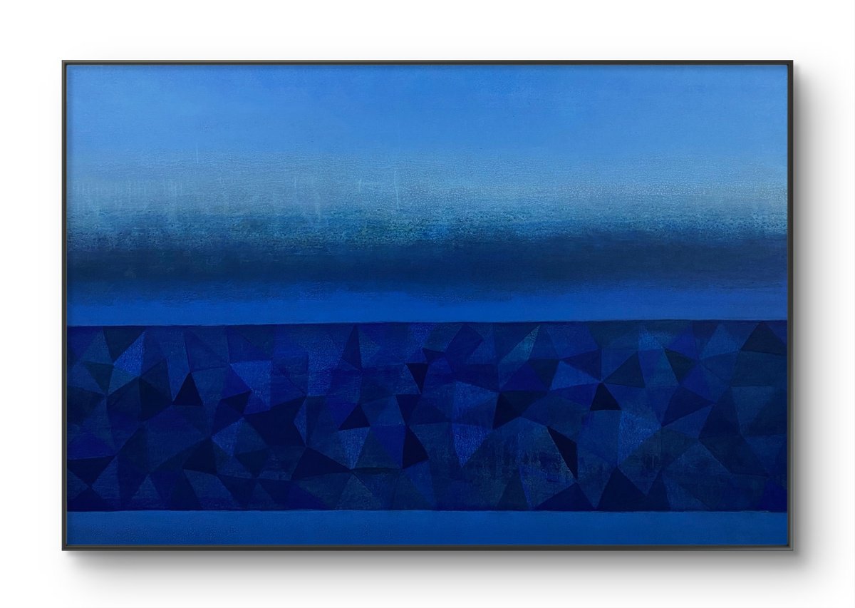 Geometric Abstract Acrylic Painting By Athaang Art, 72 X 48, Mysteries Of The Ocean, Original Artwork