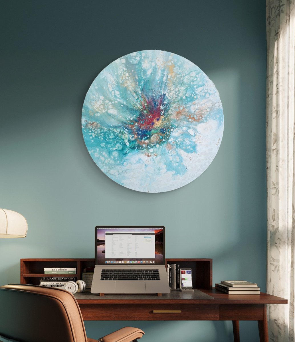 Abstract Acrylic Painting By Eleni Denart, 26 X 26, Spring Is Singing, Original Artwork