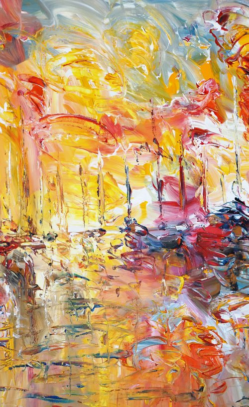 Sail Boat Marina / Evening Mood XL 1 by Peter Nottrott