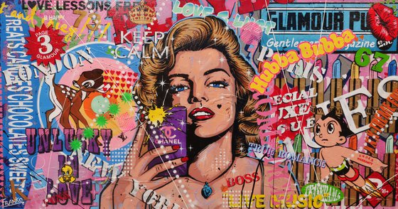 Miss Marvelous 190cm x 100cm Marilyn Monroe Textured Urban Pop Art