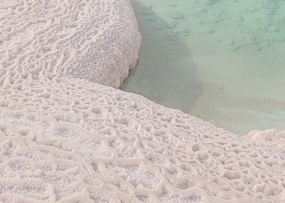 Dead Sea. Saltwater seashore