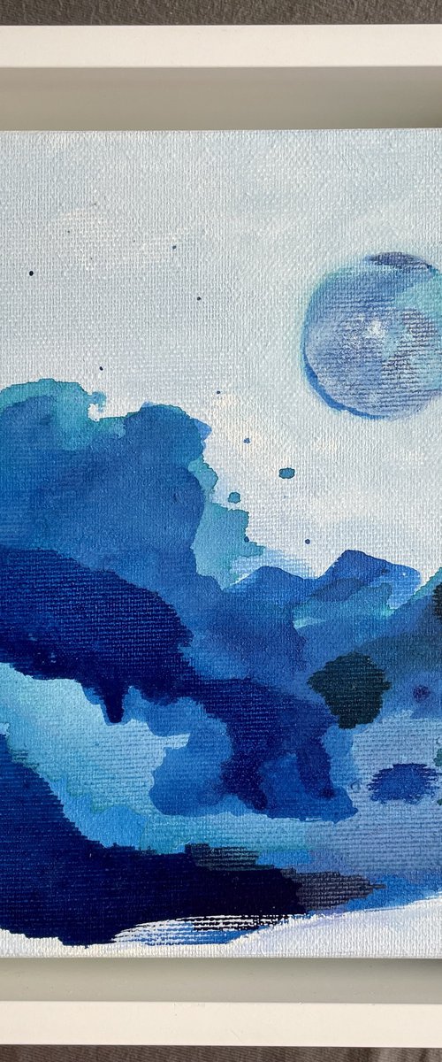 Blue Moon I Abstract by Gesa Reuter