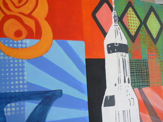 All systems go (rockets and the space age returns in this pop art painting)