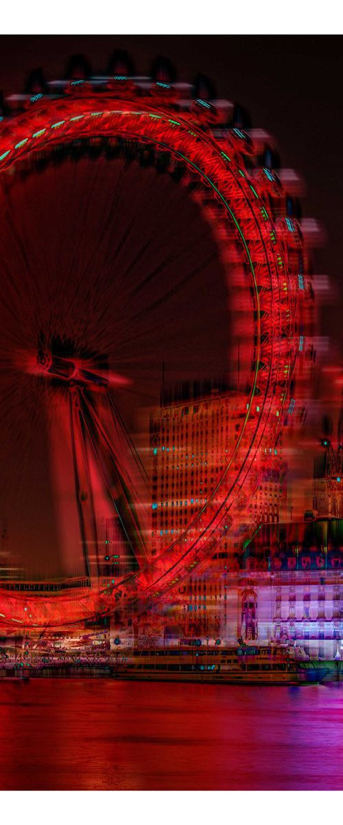 Agitated Views #10: London Eye and County Hall At Night (Limited Edition of 10) by Graham Briggs