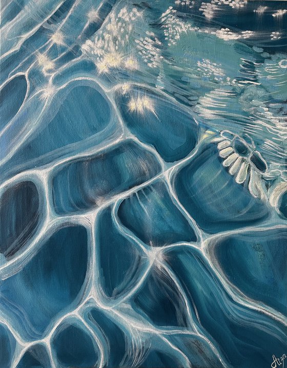 Blue ocean ripples