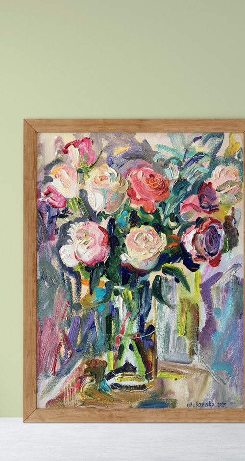Roses Painting by Ole Karako