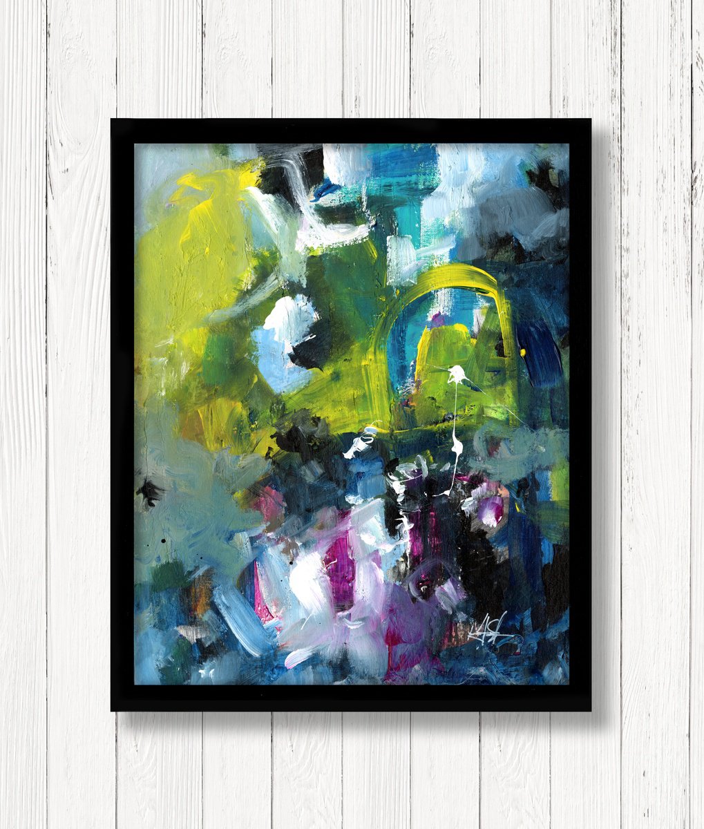 Abstract Painting By Kathy Morton Stanion, 17 X 22", Lost In The Moment 21, Original Artwork