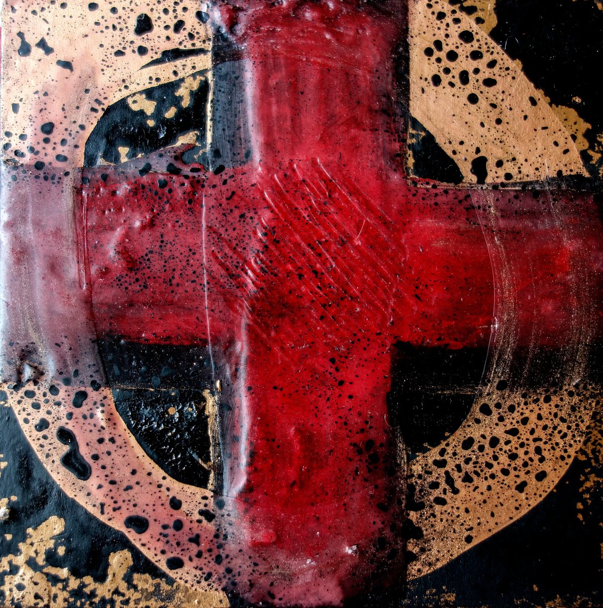 Expressive Abstract Limited Edition Print By Elizabeth Anne Fox, 6 X 6, Frozen Pond 3, Original Artwork