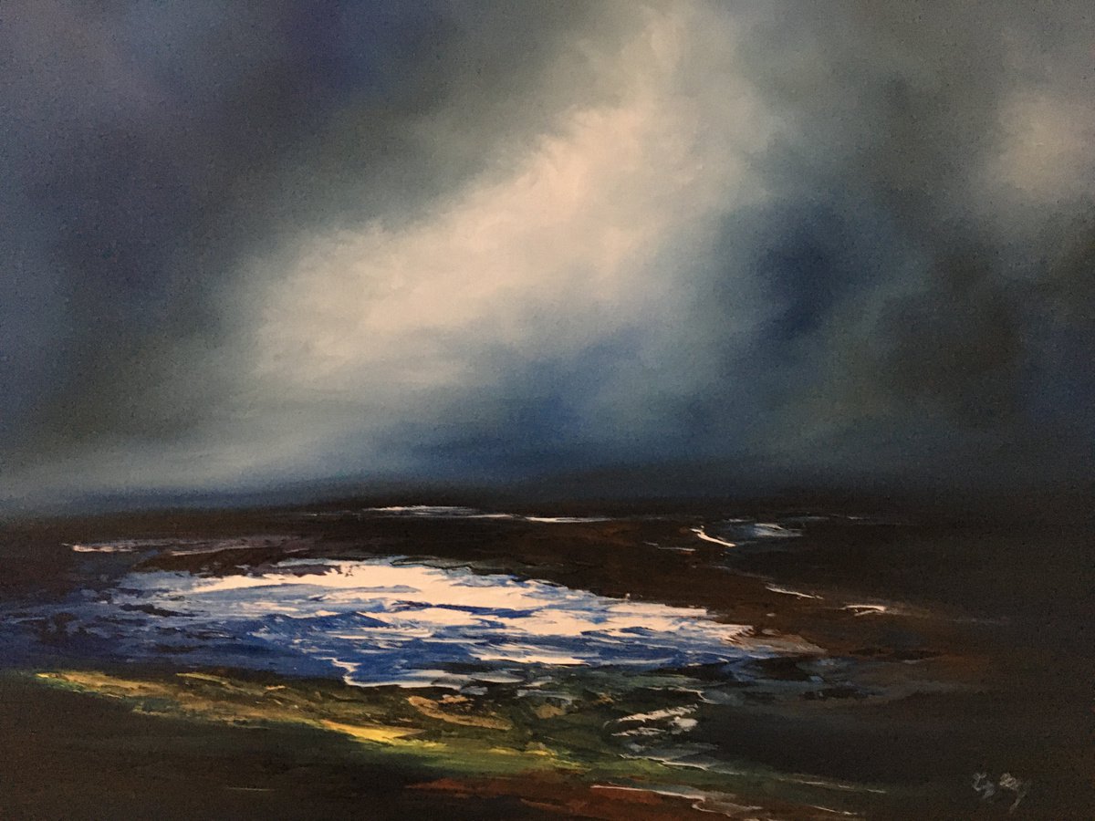 Impressionistic Landscape Oil Painting By Timea Valsami, 25 X 20", The Golden Secret, Original Artwork