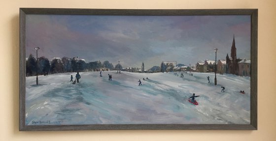 'Snow scene, Edinburgh Meadows, Winter'