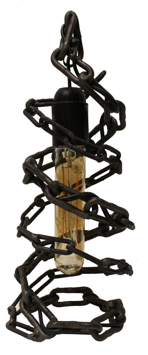 Spiral chain lamp by Jonathan Pradillon