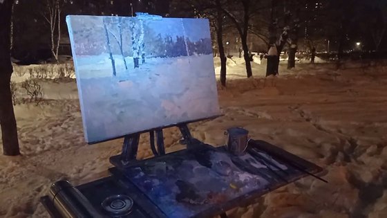 Winter night. Maryino