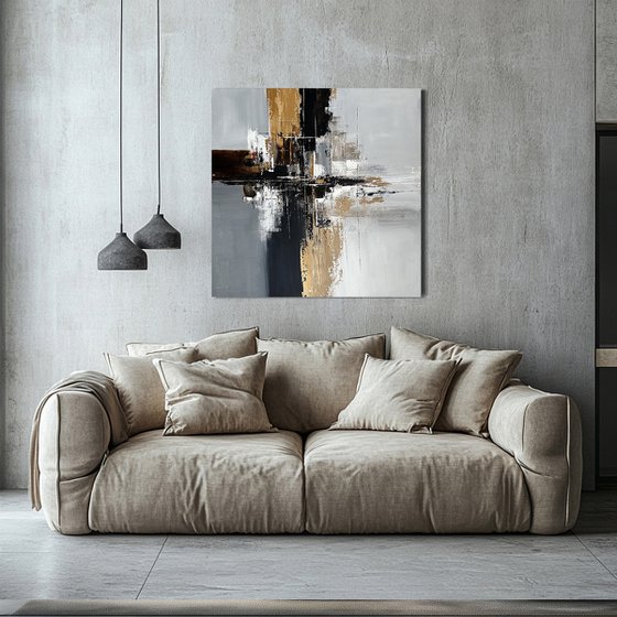 Balanced Axis. Square Contemporary Abstract