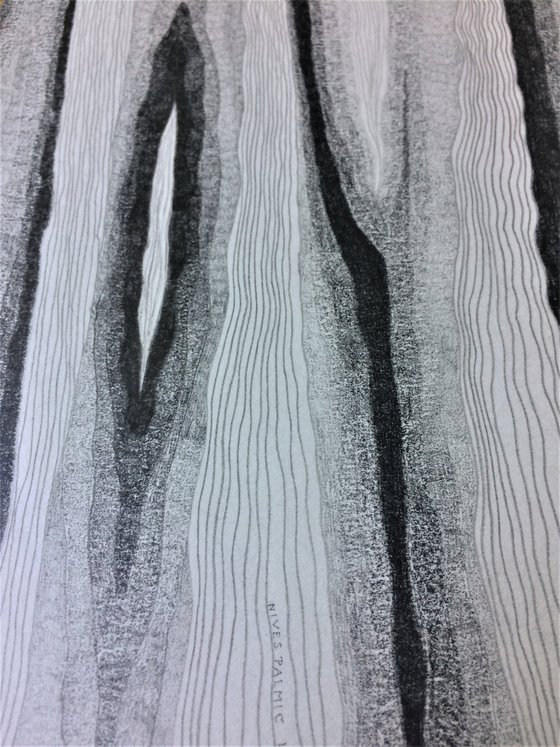 LILA Graphite Pencil Abstract Drawing