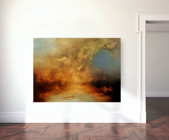 "My Way " gold, brown, copper large 100cm x 80cm x 2cm abstract painting