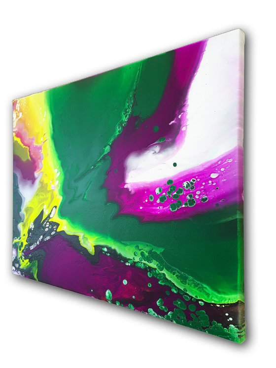 "Hooked On A Feeling" - Original Abstract PMS Fluid Acrylic Painting, 24 x 18 inches