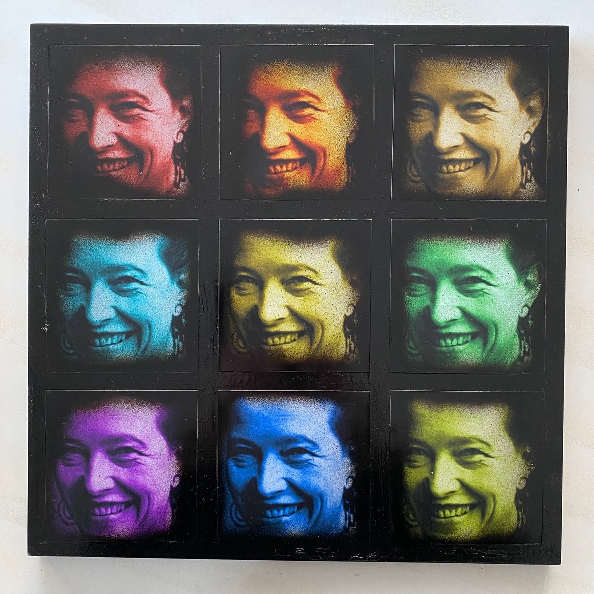 Portrait Collage By Jerome Cholet, 16 X 16, Simone De Beauvoir Collage, Original Artwork