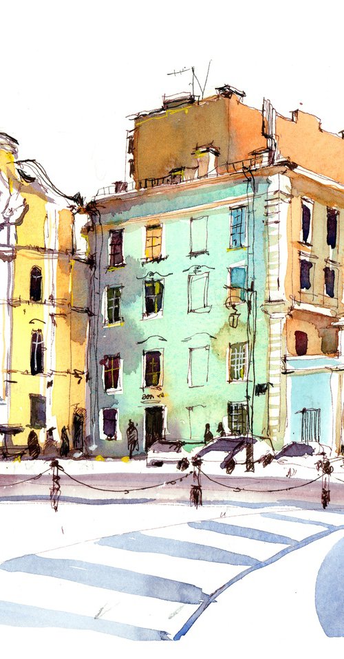 Sunny Street in St. Petersburg by Anastasia YOUKKI Mamoshina