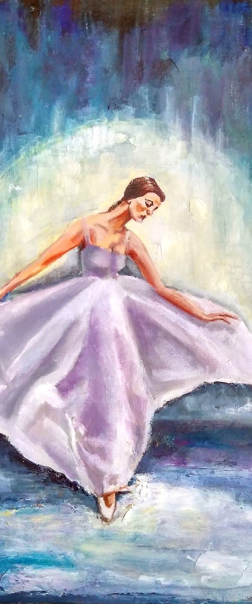 Ballerina Painting Original Art Dance Artwork Ballet Wall Art by Yulia Berseneva