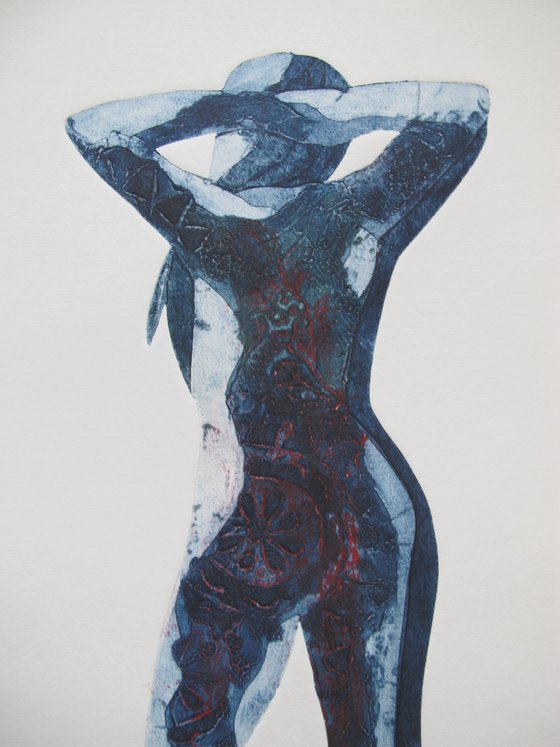 Standing female nude x3