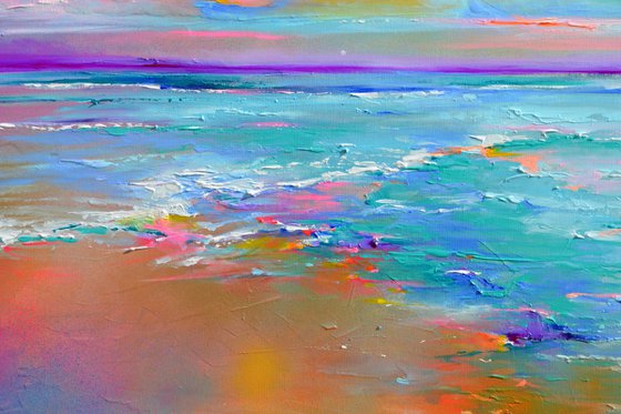 New Horizon 176 - Large Seascape - Sunset, Sunrise, Colourful Painting