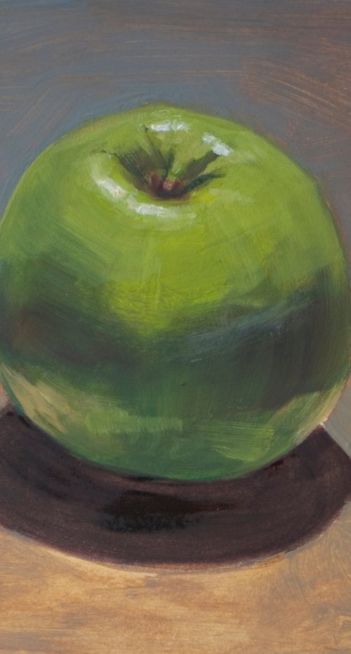 green apple on violet by Olivier Payeur