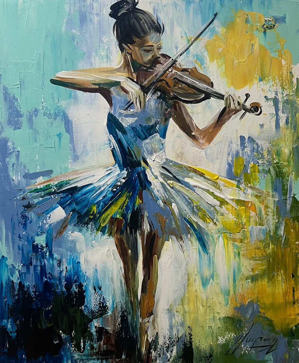 The Ballerina Violinist By Vahe Bagumyan, 20 X 24, Artwork For Sale On Artfinder