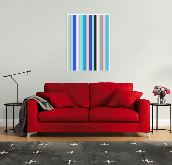 Abstraction multi-colored gray blue stripes